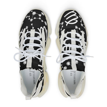Men's Mesh Sneakers, Virgo Zodiac Sign, AOP, Black