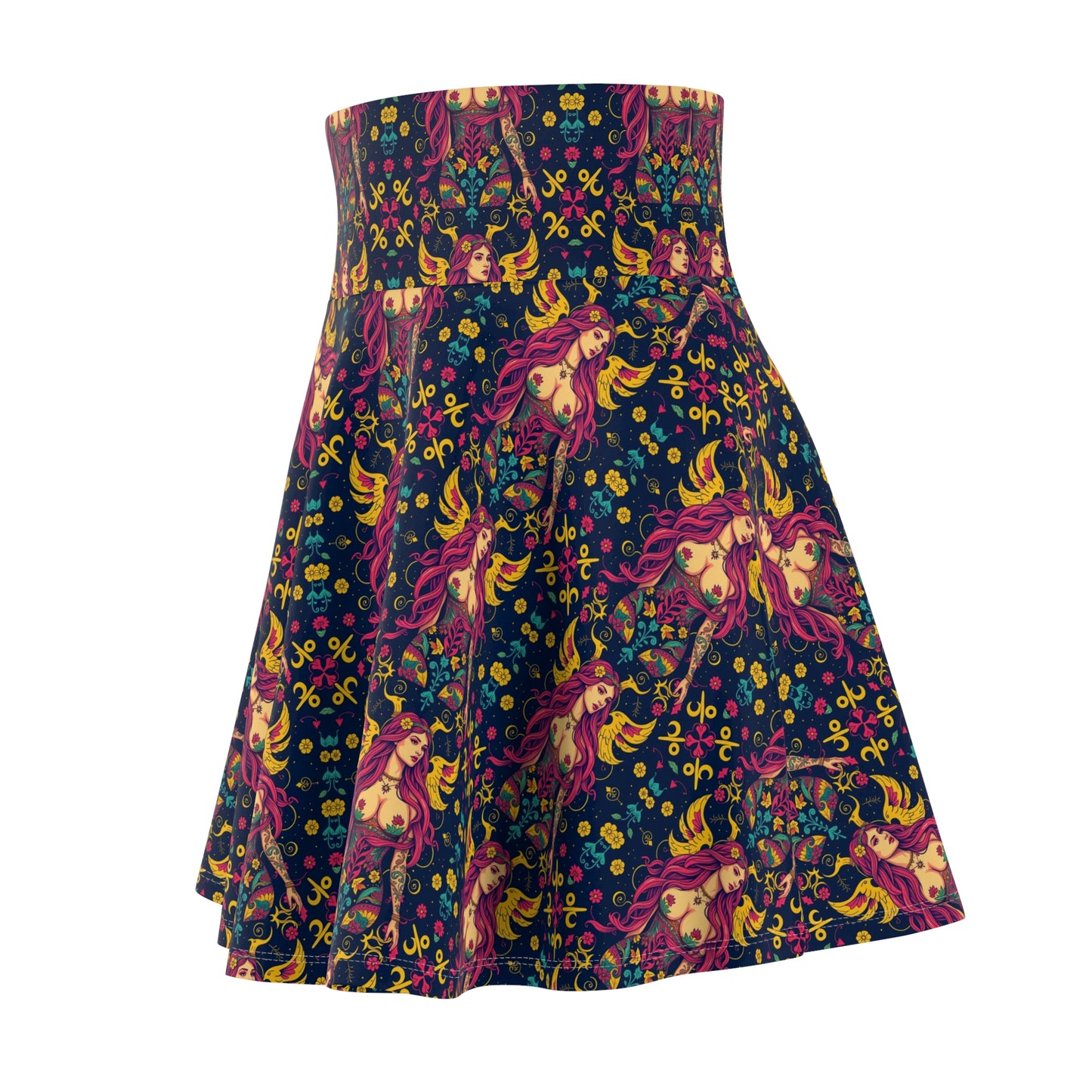 Women's Skater Skirt, (AOP), Gemini, Zodiac v2, Sexy Pattern