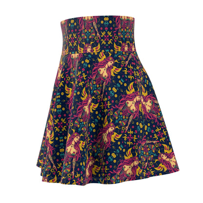 Women's Skater Skirt, (AOP), Gemini, Zodiac v2, Sexy Pattern