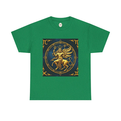 Unisex Heavy Cotton T-Shirt, Gold Angel, Symbol, Virgo Zodiac Design