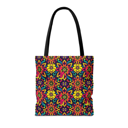 Tote Bag, (AOP), Capricorn, Zodiac, Flower Pattern