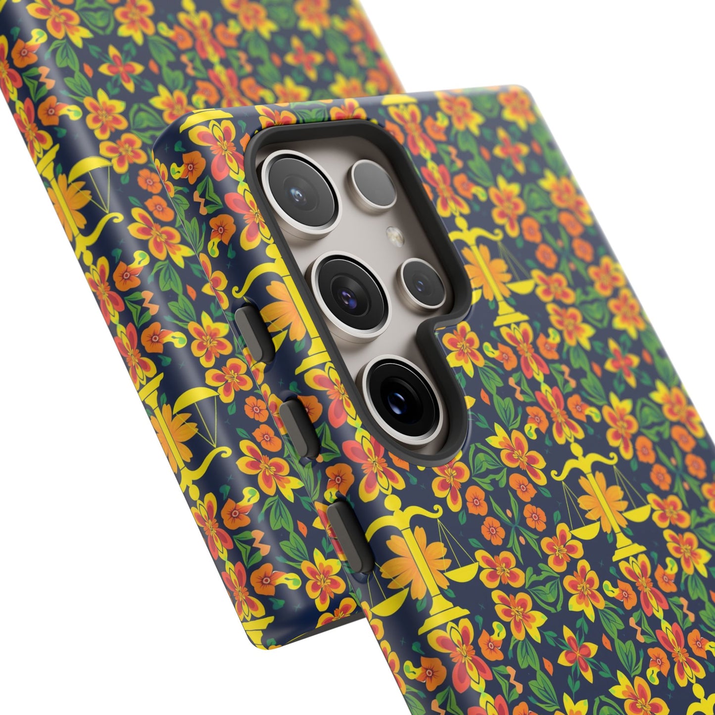 Tough Cases, Libra, Zodiac v3, Flower Pattern