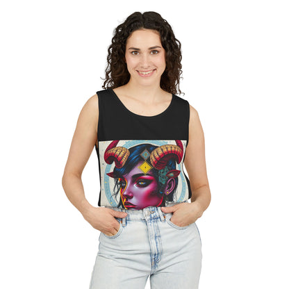 Unisex Garment-Dyed, Tank Top, Taurus Design, Pop Art v2, 100% US cotton