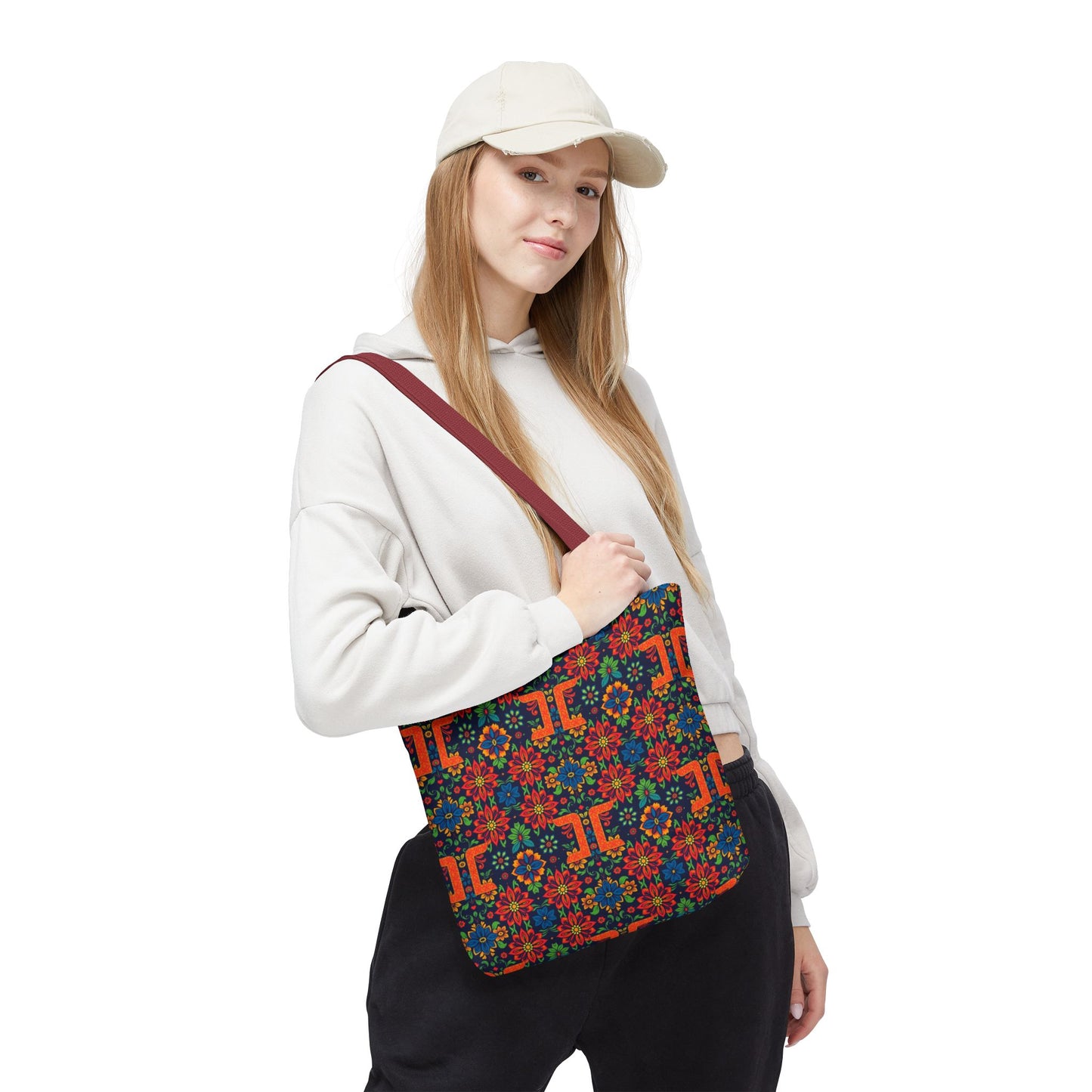 Tote Bag, (AOP), Gemini, Zodiac v1, Flower Pattern