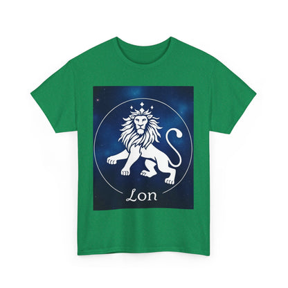 Unisex Heavy Cotton T-Shirt, Space Lion, Leo Zodiac Design
