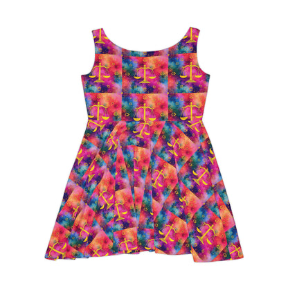 Women's Skater Dress, AOP, Zodiac v1, Libra, Pattern