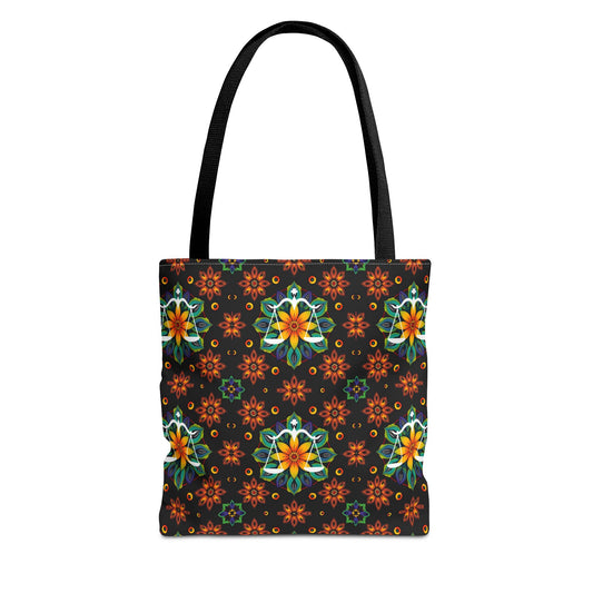 Tote Bag (AOP), Libra, Zodiac v2, Flower Pattern