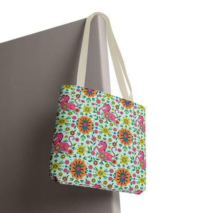 Tote Bag (AOP), Aquarius, Zodiac, Flower Pattern