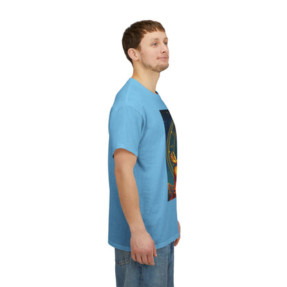 Unisex Heavy Cotton T-Shirt, Meditating Bull, Taurus Zodiac Design