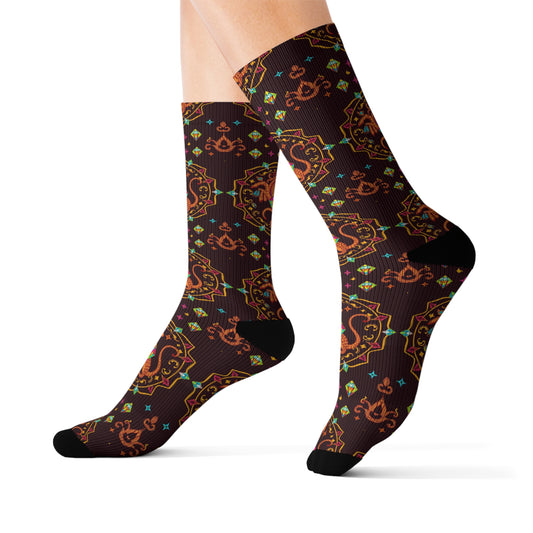 Sublimation Socks, Virgo, Zodiac v1, Jewel Pattern