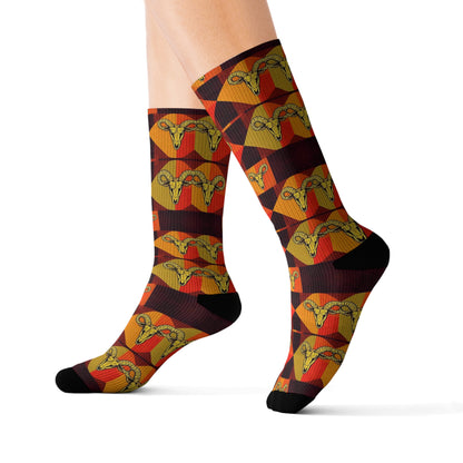 Sublimation Socks, Taurus, Zodiac v1, Shapes Pattern