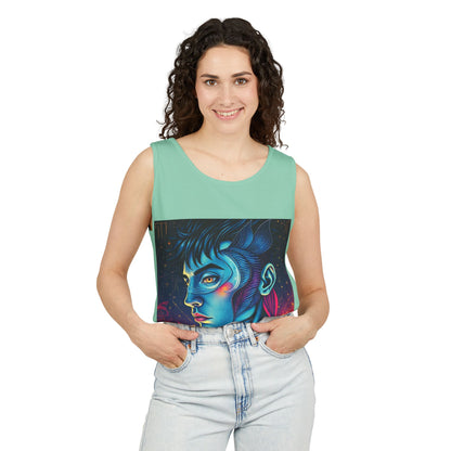 Unisex Garment-Dyed, Tank Top, Pisces Design, Pop Art v1, 100% US cotton