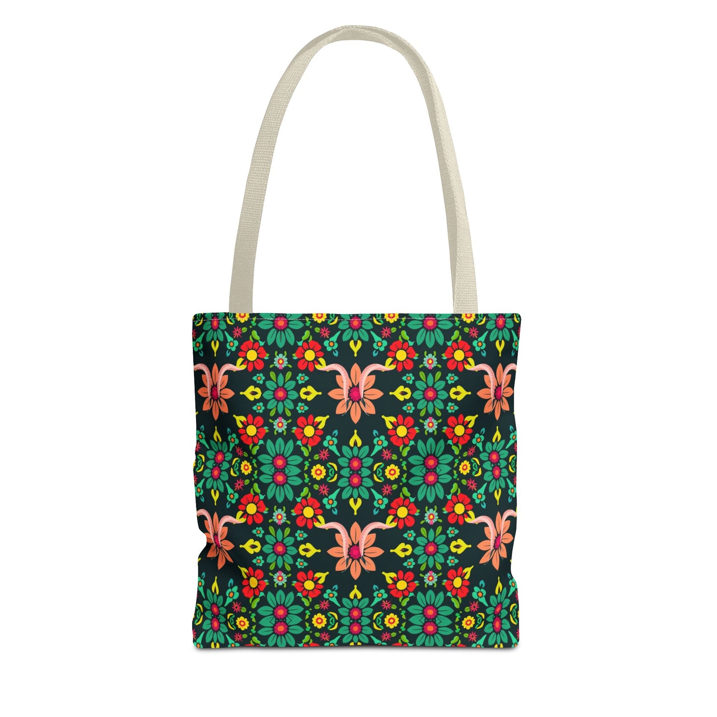 Tote Bag, (AOP), Aquarius, Zodiac v1, Flower Pattern