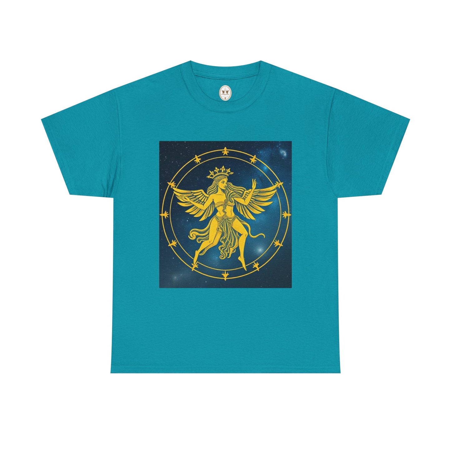 Unisex Heavy Cotton T-Shirt, Twin Angel v3, Gemini Zodiac Design