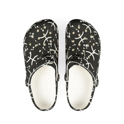 EVA Foam Rubber Shoes (AOP), Material 100% EVA, Pisces Zodiac Design