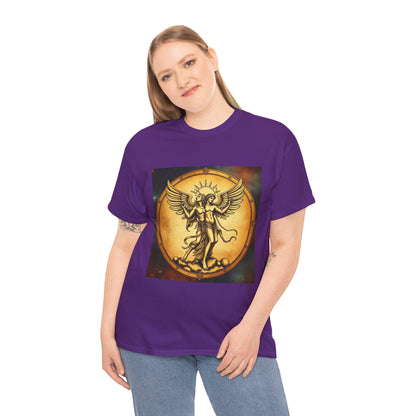 Unisex Heavy Cotton T-Shirt, Angel Twin, Gemini Zodiac Design