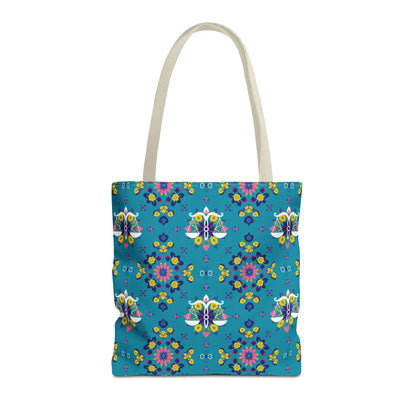 Tote Bag (AOP), Libra, Zodiac v1, Flower Pattern