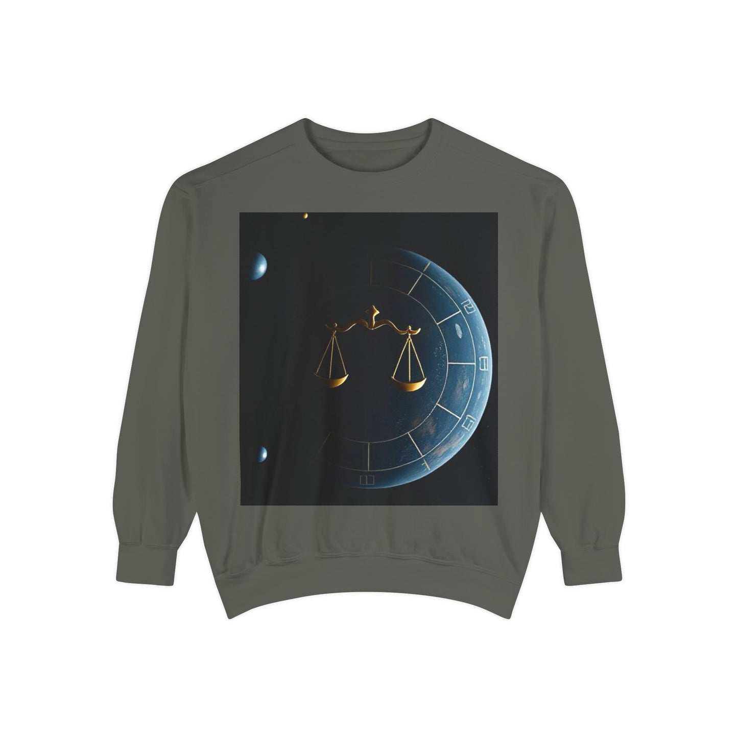 Garment-Dyed Sweatshirt, Unisex, Space Animal Design v1, Libra