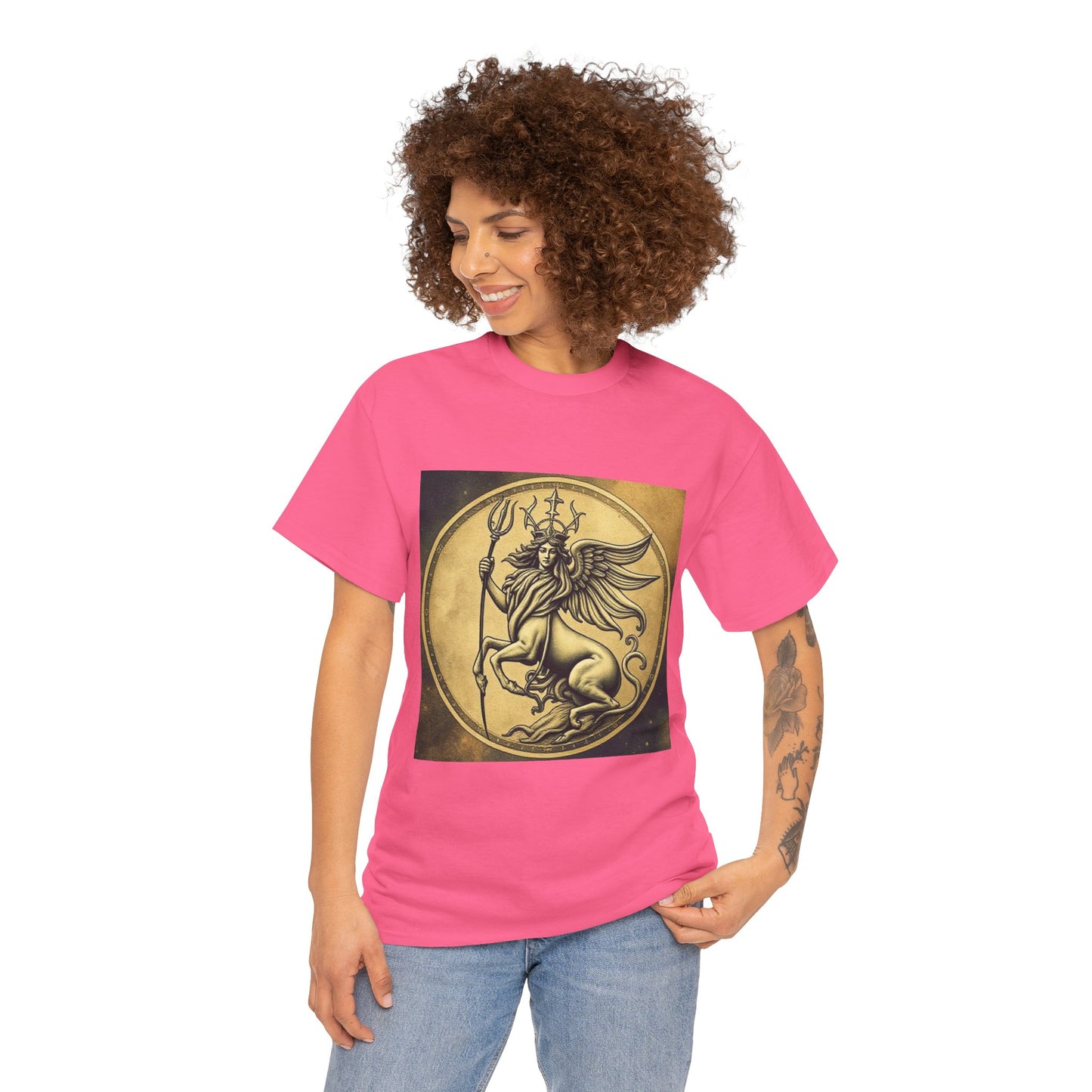 Unisex Heavy Cotton T-Shirt, Angel Animal, Virgo Zodiac Design