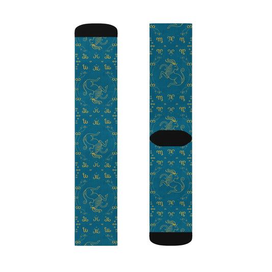 Sublimation Socks, Aquarius, Zodiac v1, Pattern