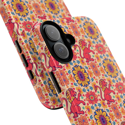 Tough Cases, Leo, Zodiac v1, Flower Pattern