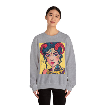 Unisex Heavy Blend™ Crewneck Sweatshirt, Aries, Zodiac v2, Sexy Pattern
