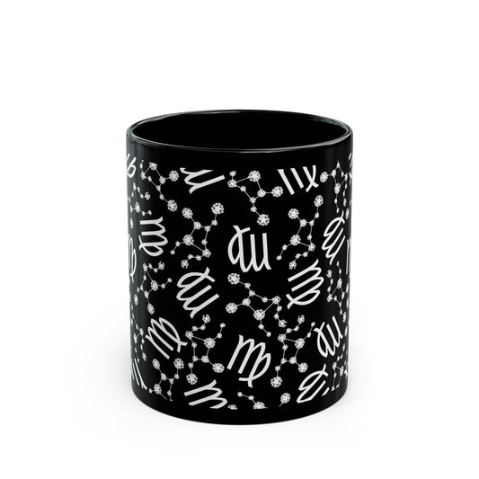 Zodiac 11oz Black Mug Virgo Zodiac Sign