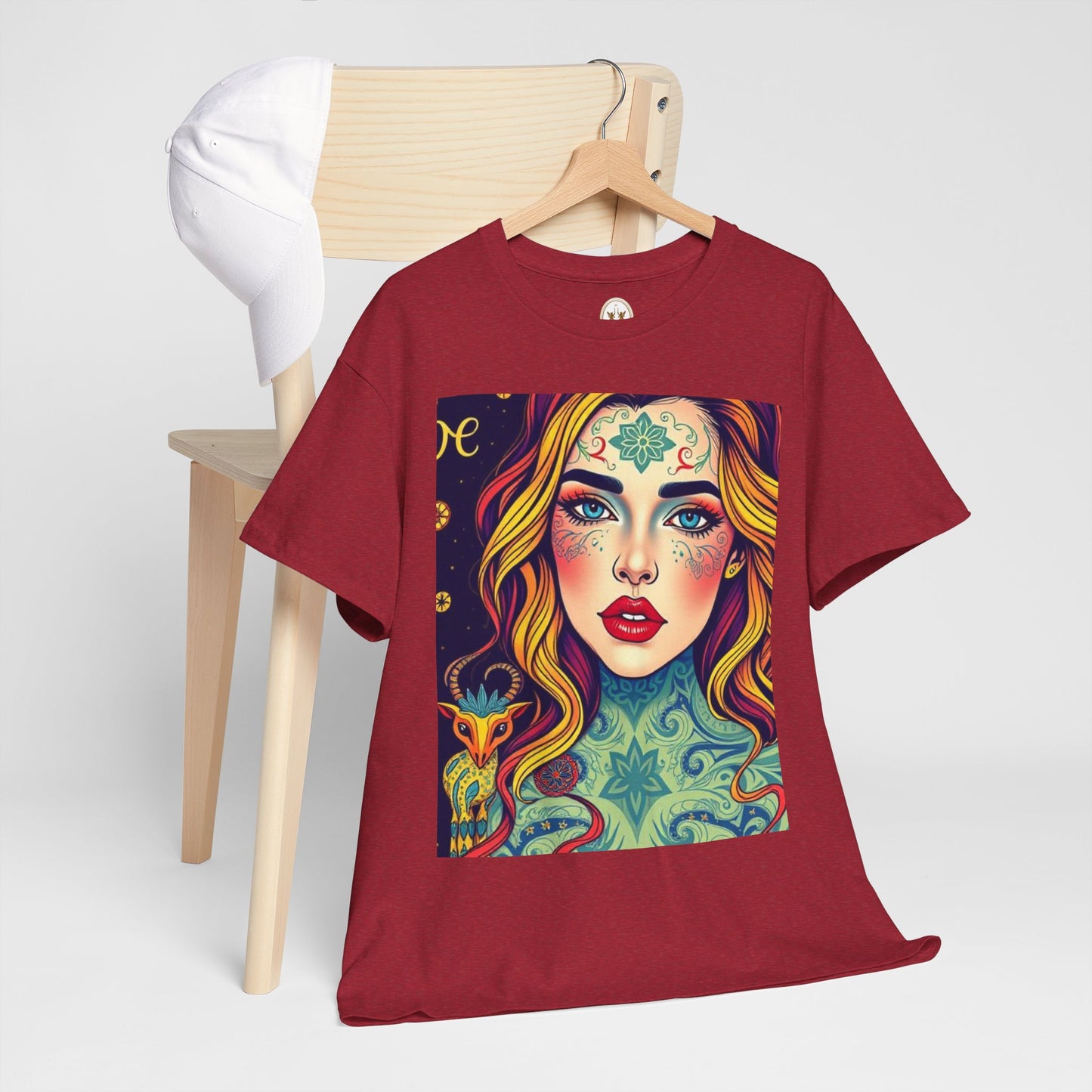 Unisex Heavy Cotton T-Shirt, Aquarius, Zodiac v2, Sexy Art