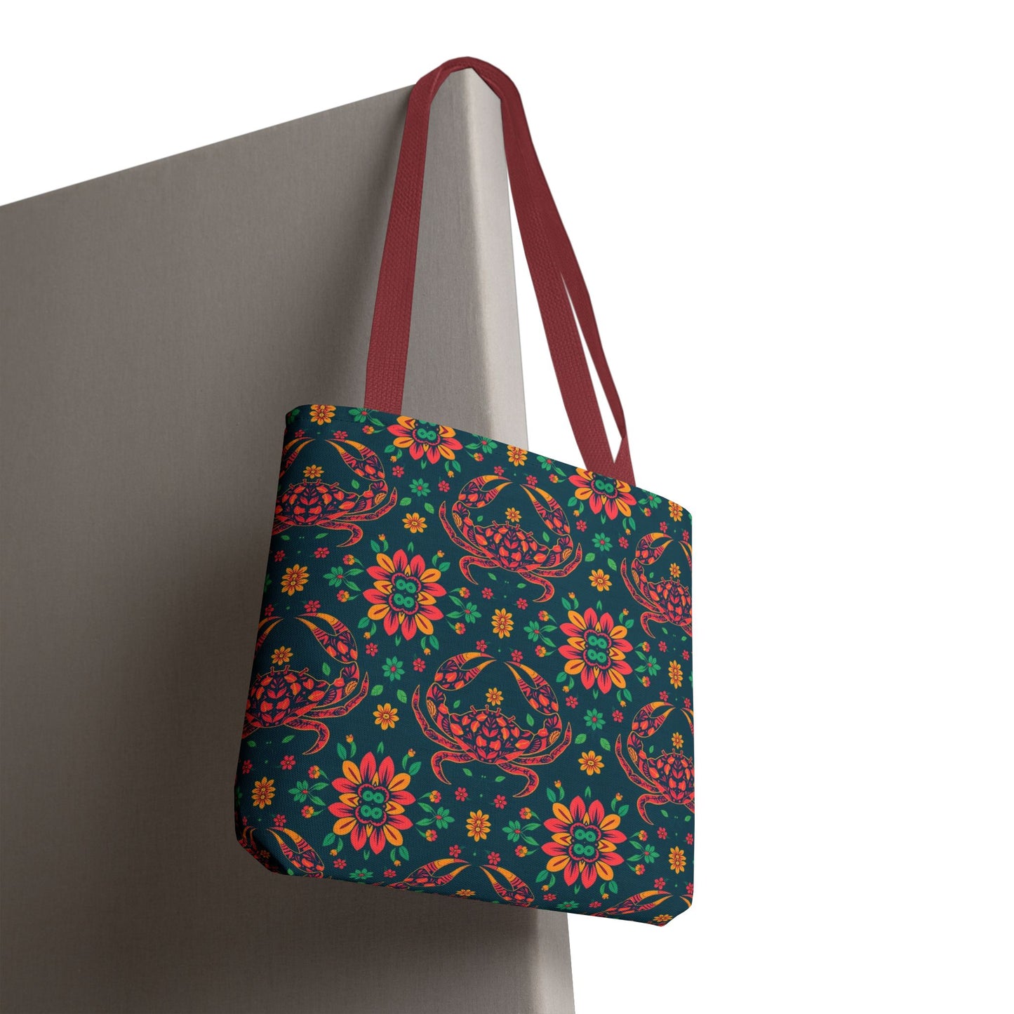 Tote Bag (AOP), Cancer, Zodiac v2, Flower Pattern