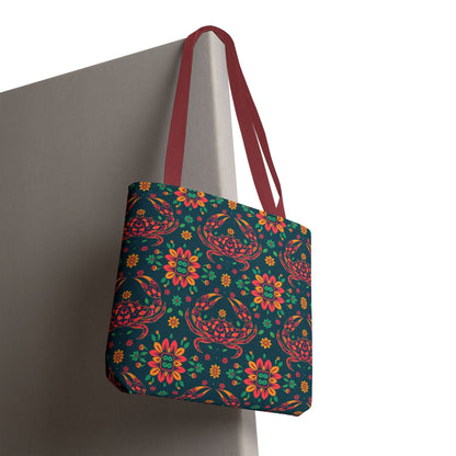 Tote Bag (AOP), Cancer, Zodiac v2, Flower Pattern