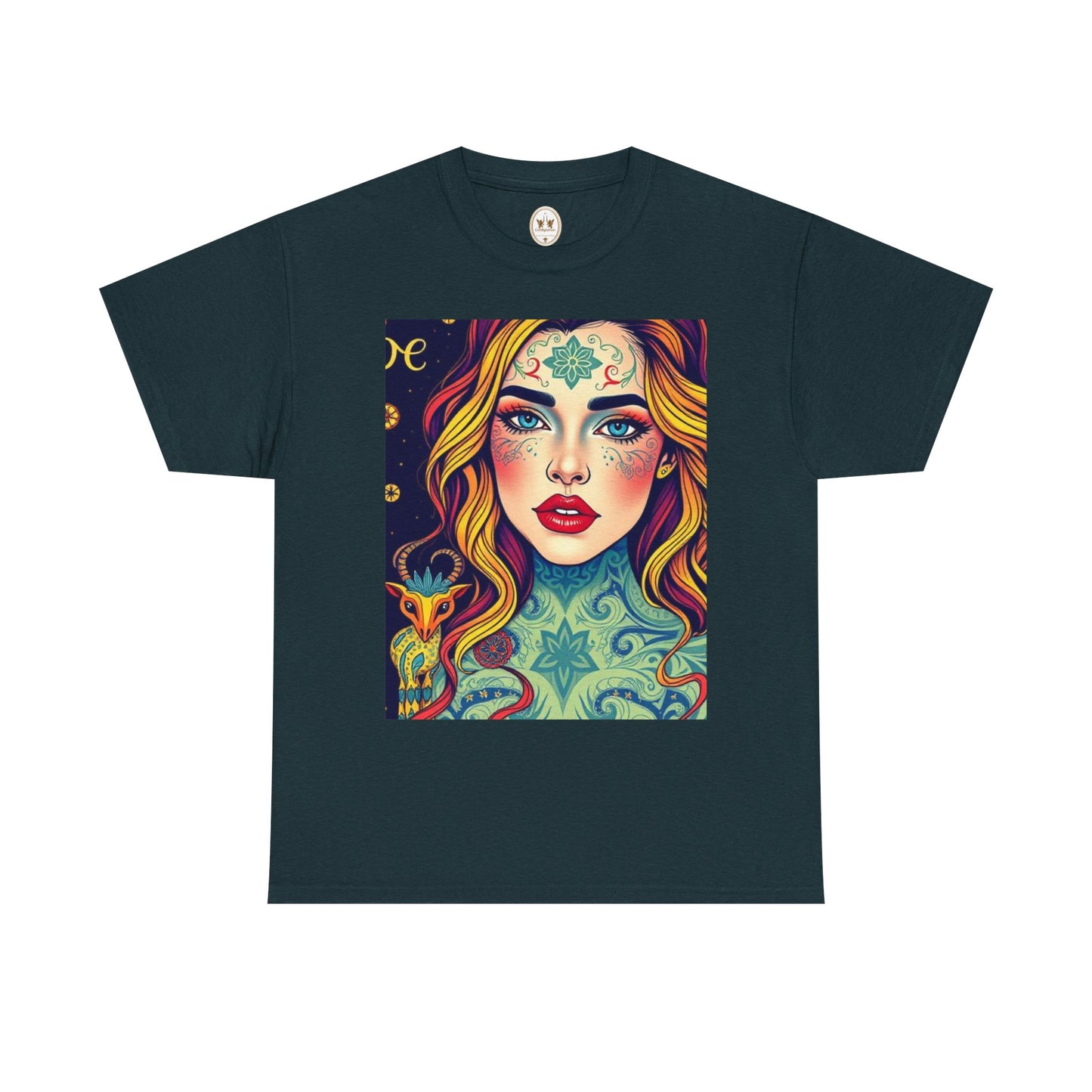 Unisex Heavy Cotton T-Shirt, Aquarius, Zodiac v2, Sexy Art