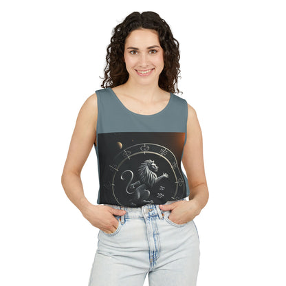 Unisex Garment-Dyed, Tank Top, Leo Design, Space Animal, 100% US cotton