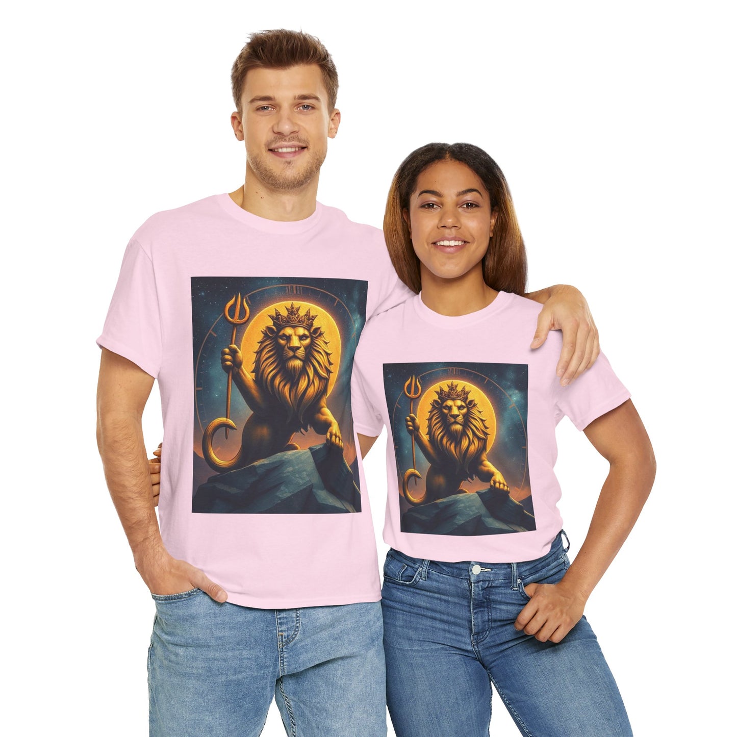 Unisex Heavy Cotton T-Shirt, King of Lion v3, Leo Zodiac Design