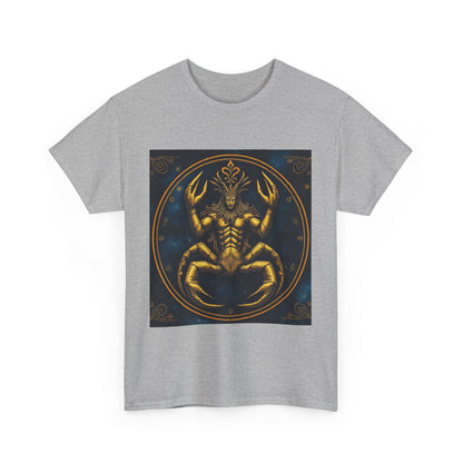 Unisex Heavy Cotton T-Shirt, Scorpion King 1v, Cancer Zodiac Design