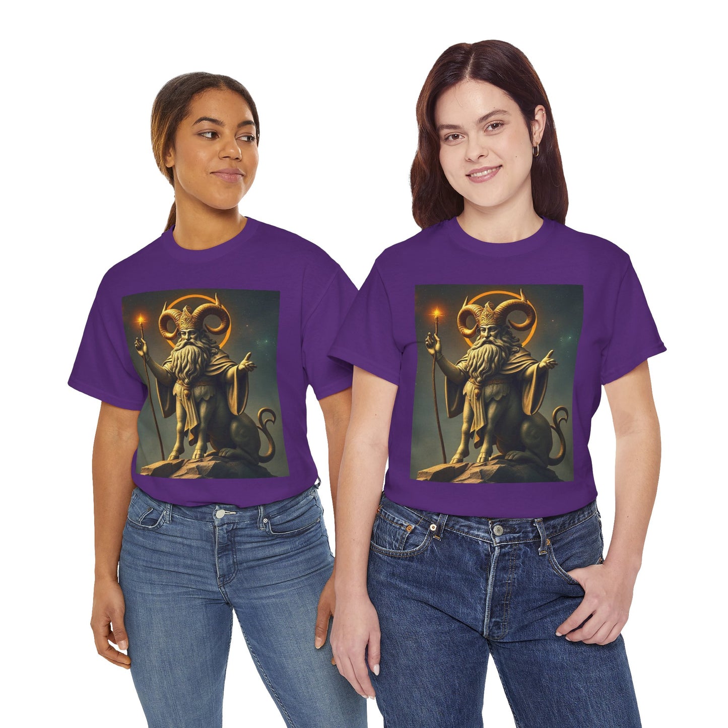 Unisex Heavy Cotton T-Shirt, Taurus God, Zodiac Design