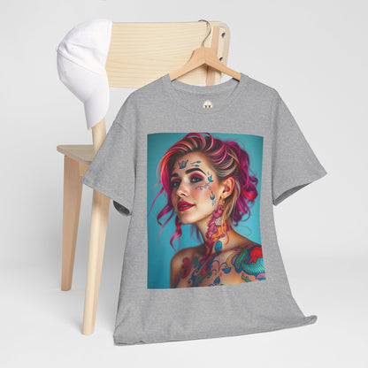 Unisex Heavy Cotton T-Shirt, Pisces, Zodiac v3, Sexy Art