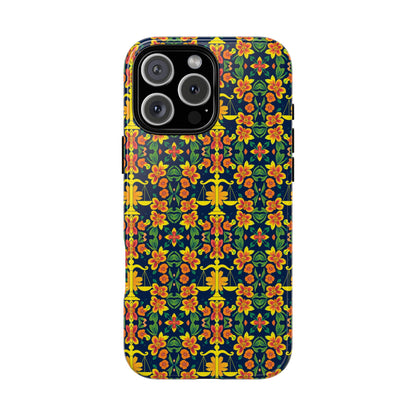 Tough Cases, Libra, Zodiac v3, Flower Pattern