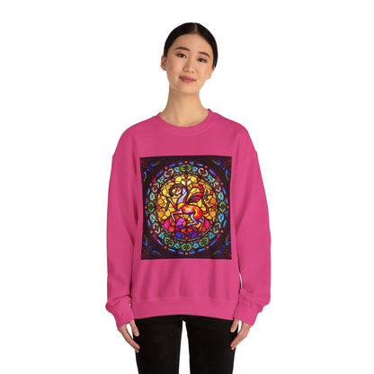 Unisex Heavy Blend™ Crewneck Sweatshirt, Glass 1, Aries Zodiac Design