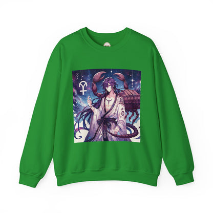 Unisex Heavy Blend™ Crewneck Sweatshirt, Scorpio Zodiac Design, purple scorpion anime