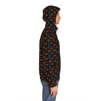 Full-Zip Hoodie (AOP), Aries, Zodiac v1, Pattern