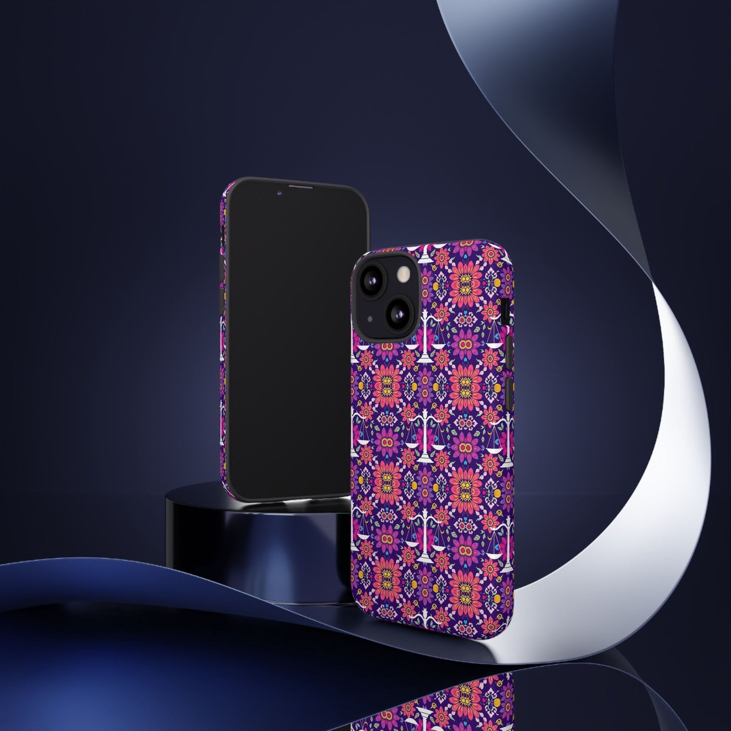 Tough Cases, Libra, Zodiac v4, Flower Pattern