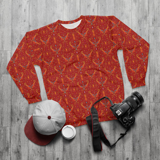 Unisex Sweatshirt (AOP), Sagittarius, Zodiac v1, Jewel Pattern