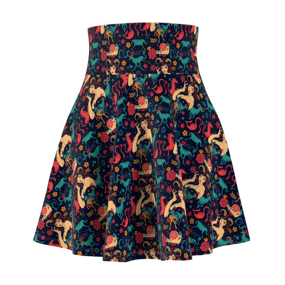 Women's Skater Skirt, (AOP), Capricorn, Zodiac, Sexy Pattern