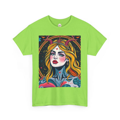Unisex Heavy Cotton T-Shirt, Virgo, Zodiac v2, Sexy Art
