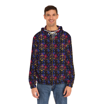 Full-Zip Hoodie (AOP), Libra, Zodiac, Pattern