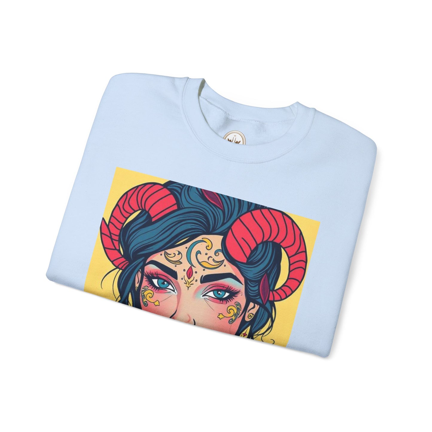 Unisex Heavy Blend™ Crewneck Sweatshirt, Aries, Zodiac v2, Sexy Pattern