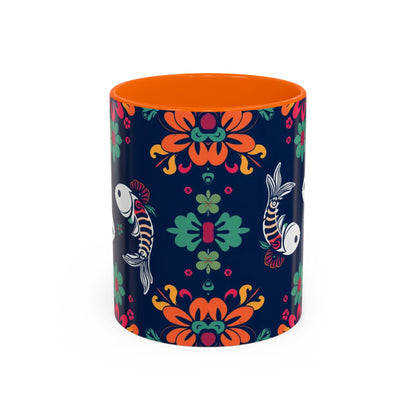 Accent Coffee Mug, Pisces, Zodiac. Flower Pattern, (11, 15oz)