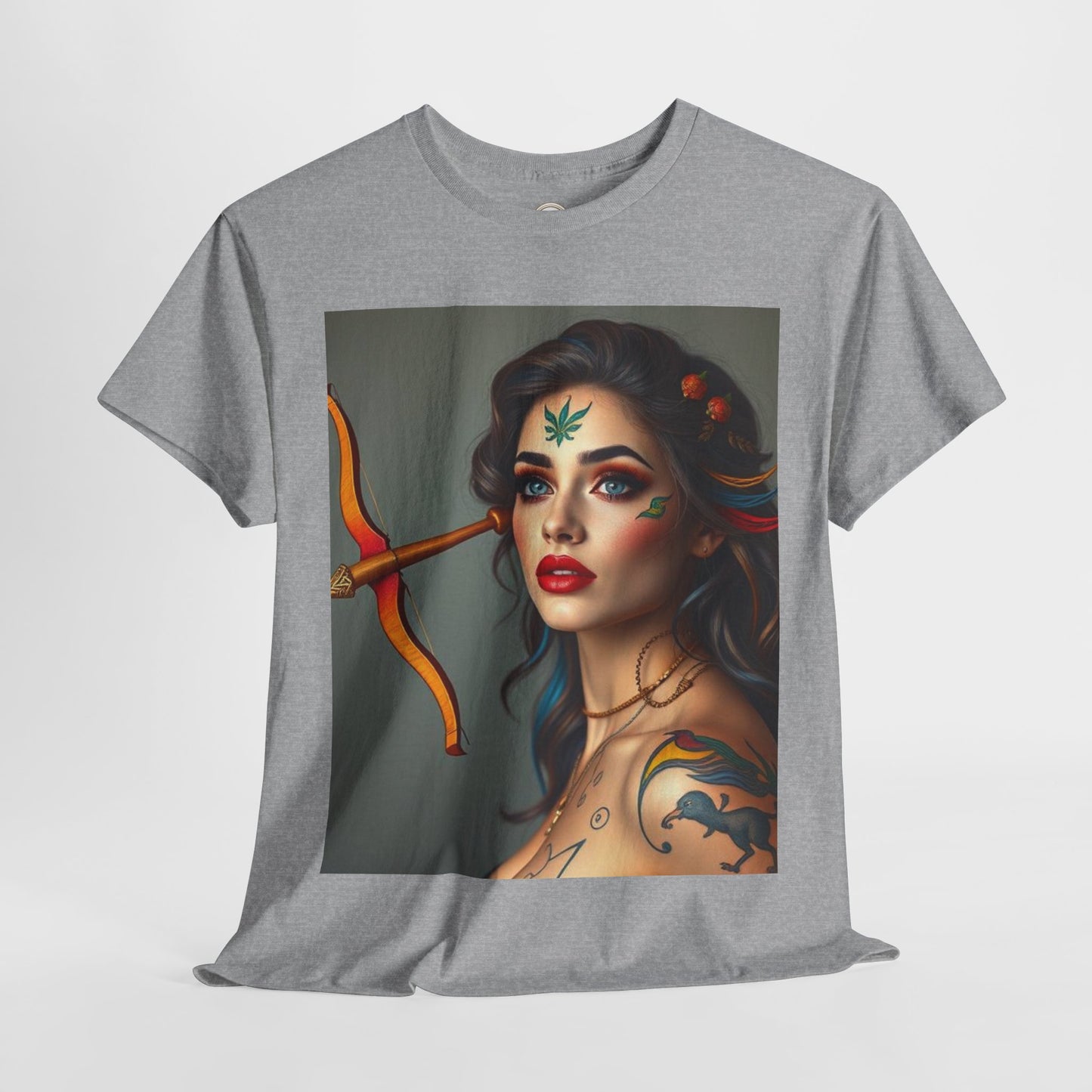 Unisex Heavy Cotton T-Shirt, Sagittarius, Zodiac v2, Sexy Art