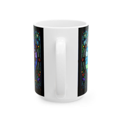 Ceramic Mug, (11oz, 15oz), Ceramic Coffee Mug, AOP, Glass Design v1, Aquarius Zodiac