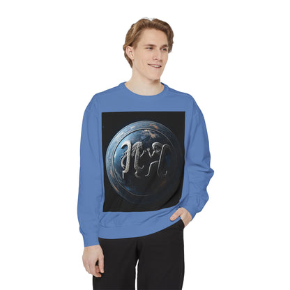 Garment-Dyed Sweatshirt, Unisex, Space Symbol Design, Gemini